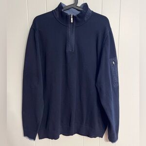 Tommy Bahama island zone navy blue 1/4 zip sweater Size XL‎